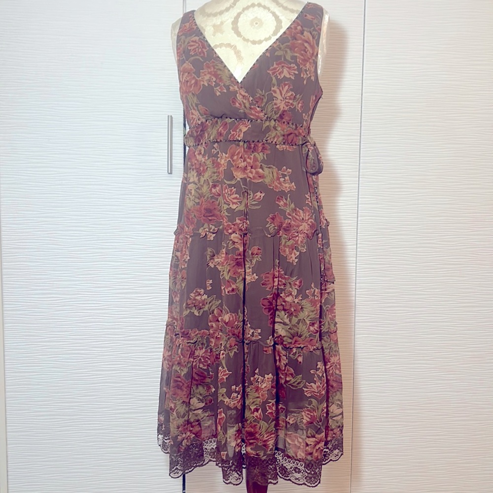 Beautiful Eva Blue beaded dress, Worn once, Sz 10